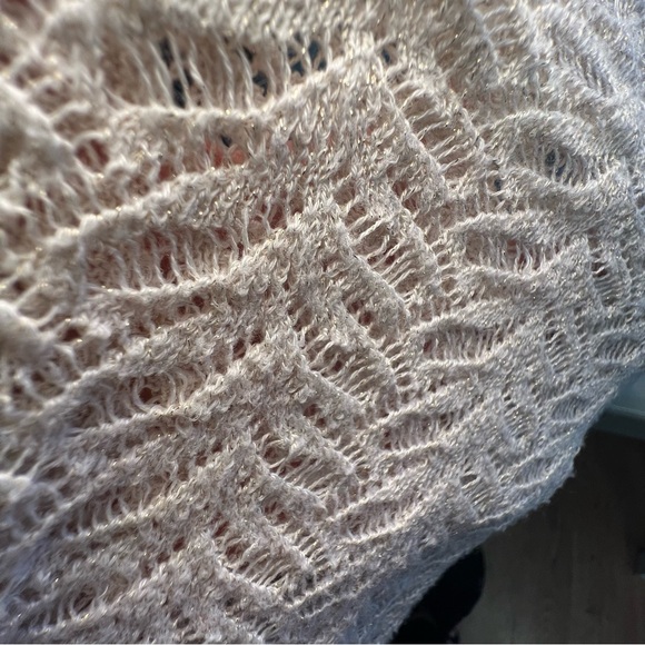 ✨ Worthington Lace Cream & Golden Sparkle Sweater Size XL LIKE NEW - Picture 10 of 10